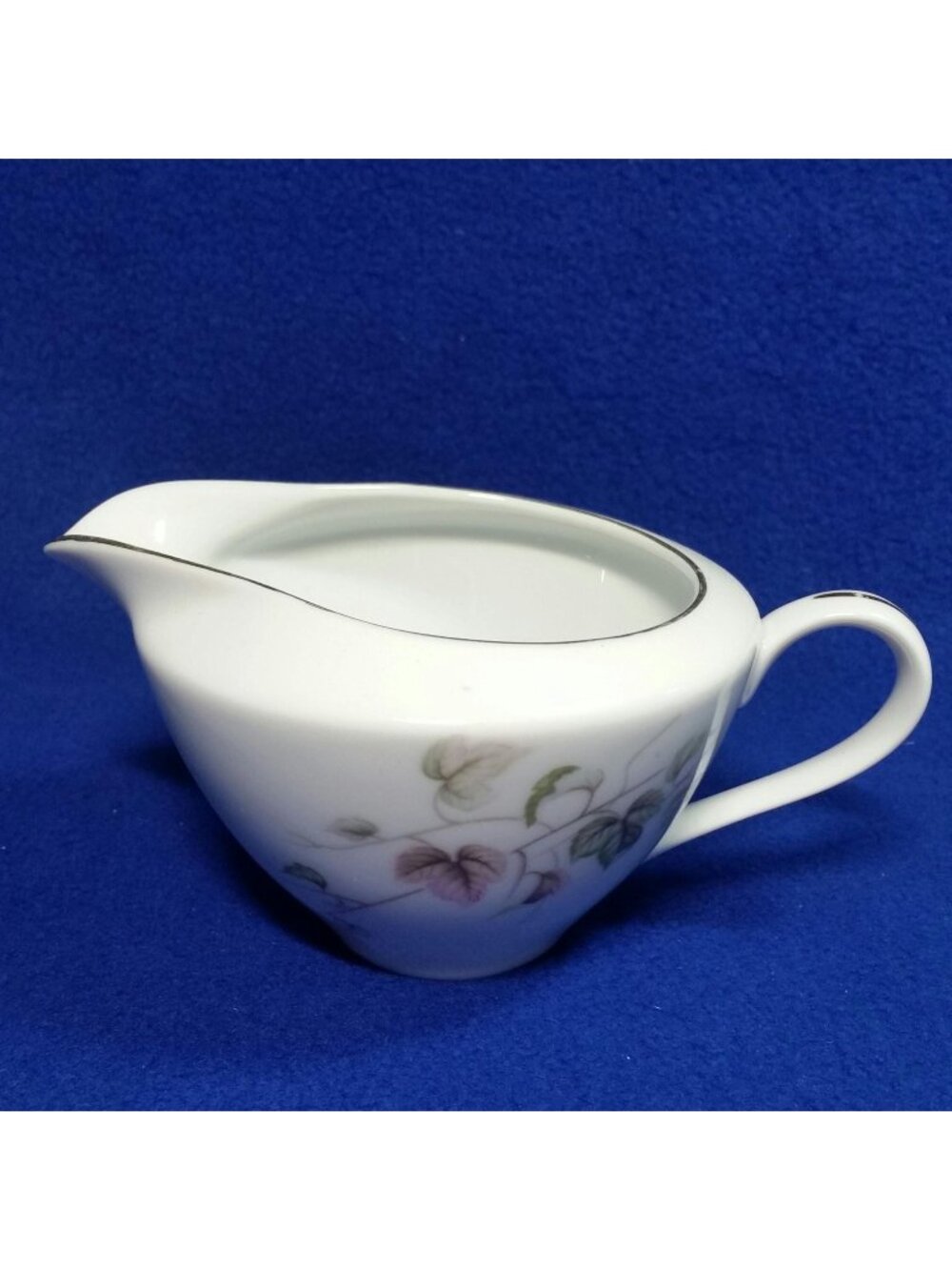 Vintage Yamaka China Creamer 674 Breeze Pattern Pink Brown and Grey Leaves 1950s